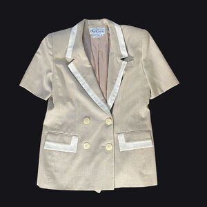Cream Short Sleeve Vintage Blazer